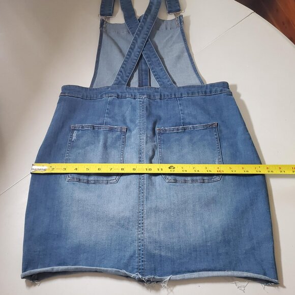 Celebrity Pink Denim Raw-Hem Skirtalls Sz L - Picture 10 of 16